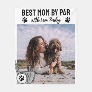 Best mam by Par Paw Print Golf Fleece Blanket Deken