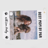 Best mam by paw Print Golf Golfhanddoek (Horizontaal)