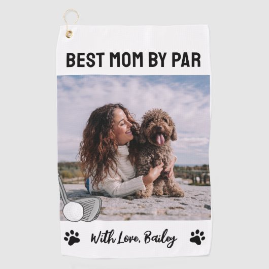 Best mam by paw Print Golf Golfhanddoek (Voorkant)