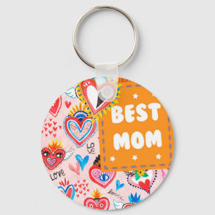 Best mam Colorful Mexican Hearts Moederdag Sleutelhanger