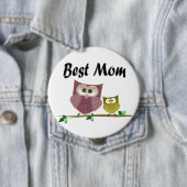 Best mam Cute Owls Art Button (In situ)