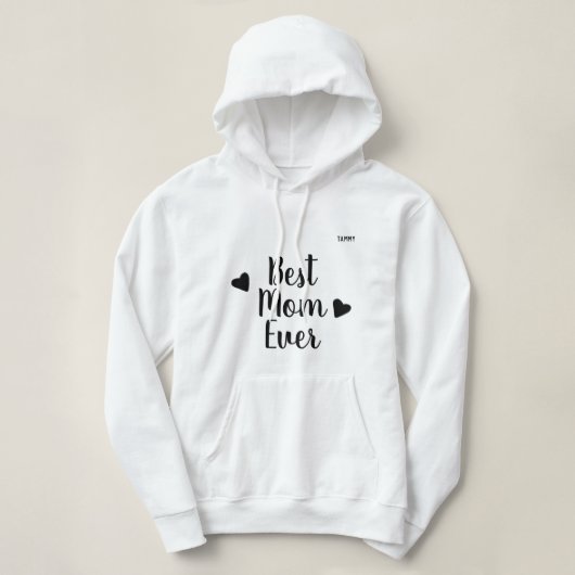 Best mam Ever Cute Personalized Black Typografie Hoodie (Design voorkant)