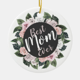 Best mam Ever Floral Foto Keramisch Ornament