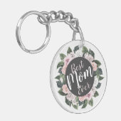 Best mam Ever Floral Foto Sleutelhanger (Voorkant Links)