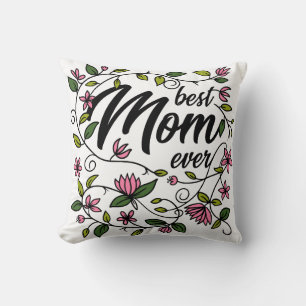 Best mam Ever Floral Pillow Kussen