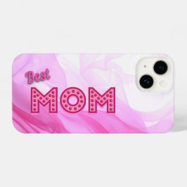 Best mam Ever girly roze chiffon elegant modern iPhone 14 Hoesje