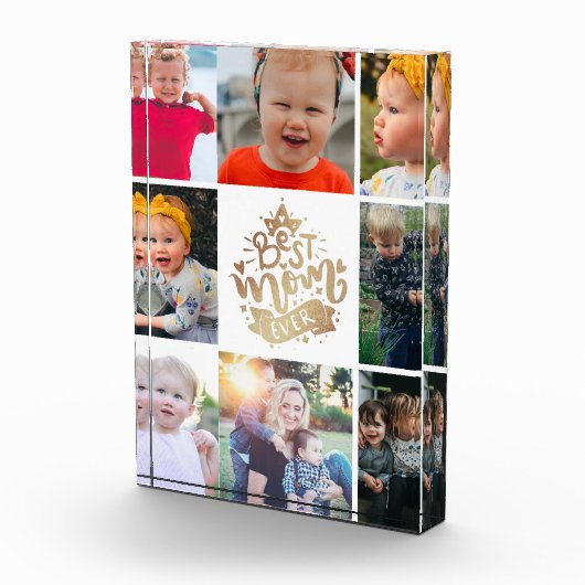 Best mam Ever Gold letterin Custom Collage Photo B Fotoblokken (Rechts)