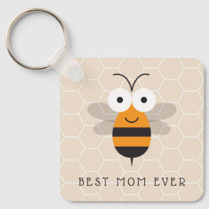 Best mam Ever Honey Bee Button Sleutelhanger
