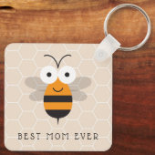 Best mam Ever Honey Bee Button Sleutelhanger (Achterkant)