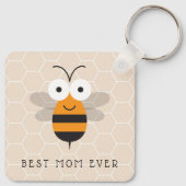 Best mam Ever Honey Bee Button Sleutelhanger (Achterkant)