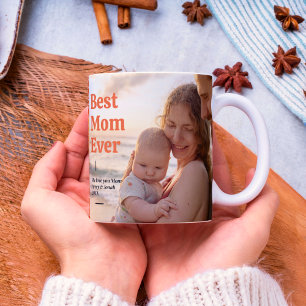Best mam Ever Modern Photo Floral Moederdag Koffiemok