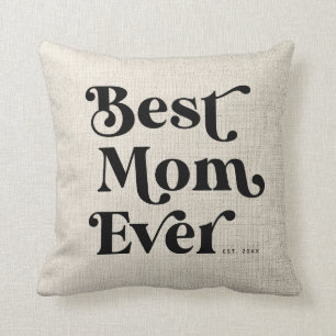 Best mam Ever Modern Rustic Typografie Kussen