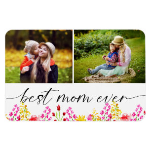 Best Mam Ever Moederdag Foto Collage Floral Magneet