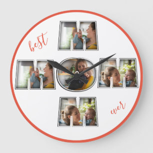 Best mam Ever Moederdag Gift 3 Photo Cutout Grote Klok