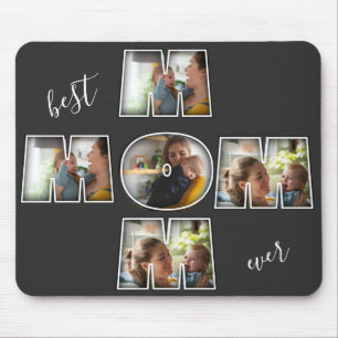 Best mam Ever Moederdag Gift 3 Photo Cutout Muismat