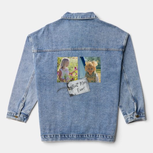 Best mam Ever Moederdag Photo Denim Jacket (Achterkant)