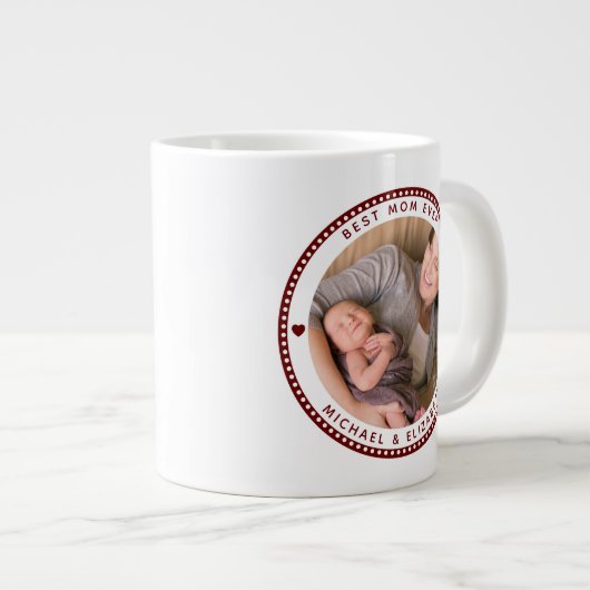 Best mam Ever Moederdag Two Photo Collage Extra Grote Beker (Voorkant rechts)