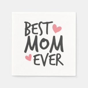 Best mam Ever Moederdag Typography Paper Napkin Servet