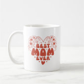 Best mam Ever Retro Floral Red Moederdag Mok (Links)