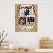 Best Mam Flowers Old Paper 3 Foto Poster (Keuken)