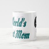 Best mam foto groene tekst extra grote beker (Voorkant)