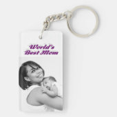 Best mam foto paarse tekst sleutelhanger (achterkant)