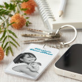 Best mam foto sky blue text sleutelhanger (Voorkant Rechts)