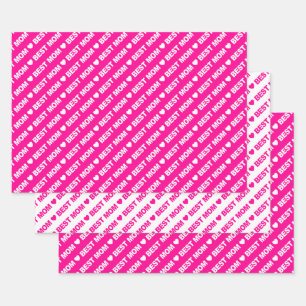 Best mam Hot Pink en White Wrapping Paper Sheets
