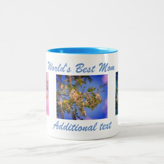 Best mam Locust Blossom Personalized Tweekleurige Koffiemok (Center)