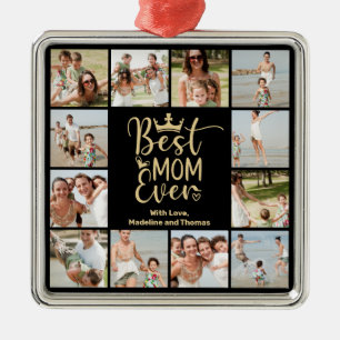 Best mam ooit 12 Photo Collage Metalen Ornament