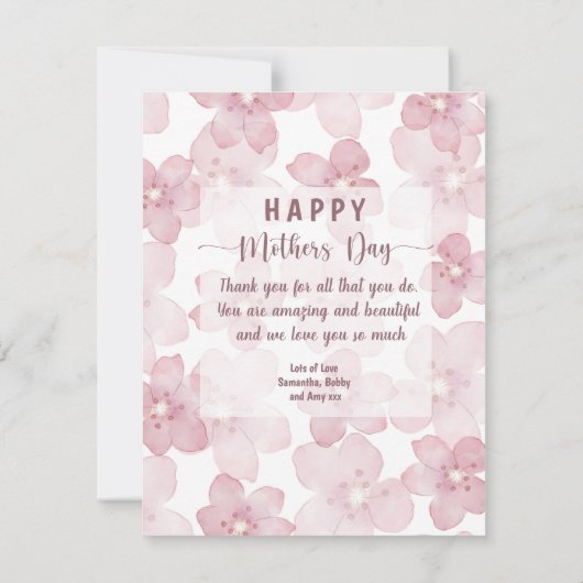 Best mam ooit Blush Pink Photo Floral (Achterkant)