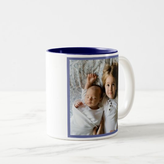 Best mam ooit Floral Gold Photo Moederdag Tweekleurige Koffiemok (Voorkant rechts)