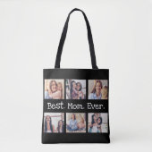 Best mam ooit Fun Modern 6 Foto zwart-wit Draagtas (Voorkant)