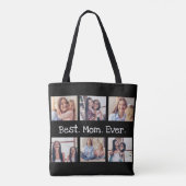 Best mam ooit Fun Modern 6 Foto zwart-wit Draagtas (Achterkant)