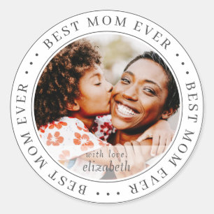 Best mam ooit - Klassieke Eenvoudige foto Ronde Sticker