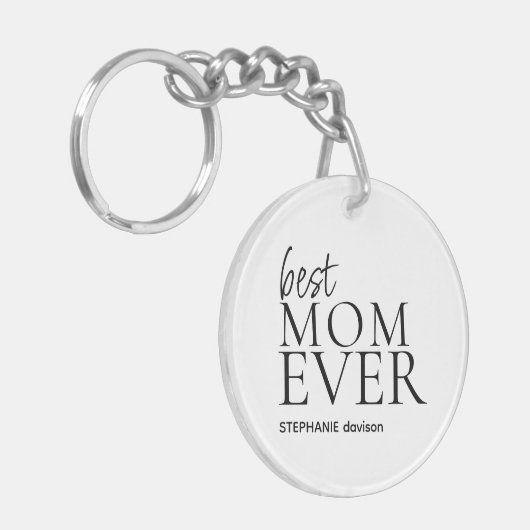 Best mam ooit naam foto White Sleutelhanger (Voorkant Links)