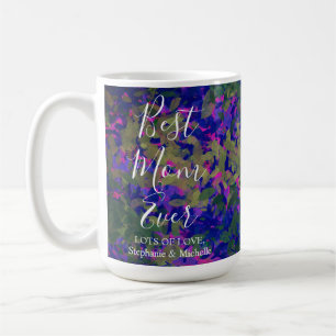 Best mam ooit Paars Blue Garden Floral Koffiemok