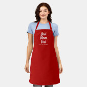 Best mam ooit red custom script tekst schattig schort (Gedragen)