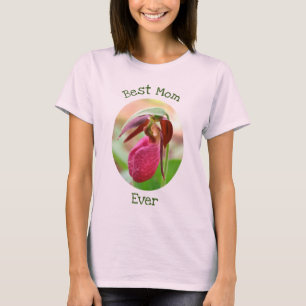 Best mam ooit roze Lady Slipper Orchid T-shirt