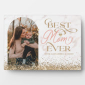 Best mam ooit script Gold Glitter Arch Foto Fotoplaat (voorkant)