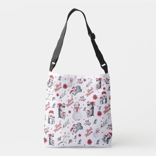 Best mam Penguin kerstpatroon Crossbody Tas (Achterkant)