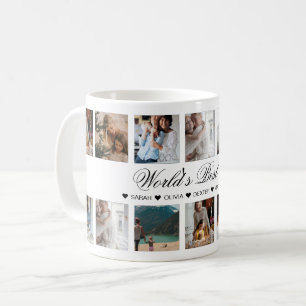 Best Mam Photo Collage van Elegant Script World Koffiemok