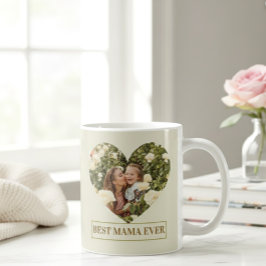 Best Mama Ever Custom Photo Heart Elegant mug Koffiemok