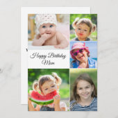 Best mama Photo Collage Birthday Flat Kaart (Voorkant / Achterkant)