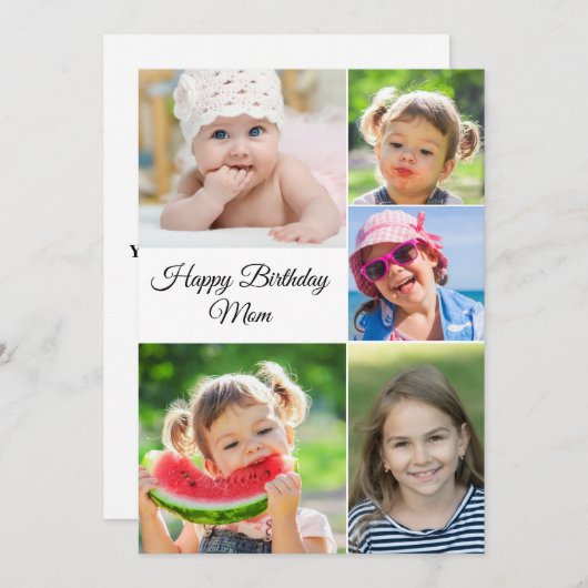 Best mama Photo Collage Birthday Flat Kaart (Voorkant / Achterkant)