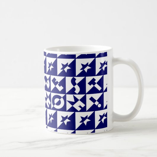 Best mamaanblauw met White Pattern and Stars Mok (Rechts)