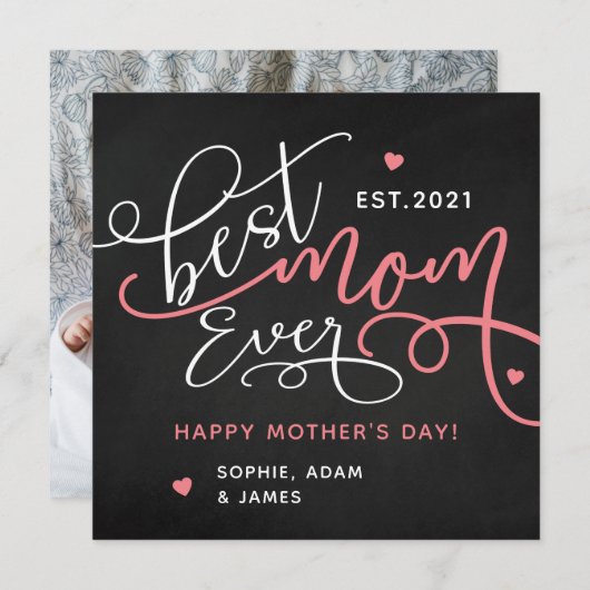 Best mamam Ever Calligraphy Script (Voorkant / Achterkant)