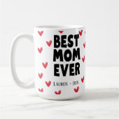Best Maman Ever Kids Noms Fête des Mères Café Mug (Gauche)