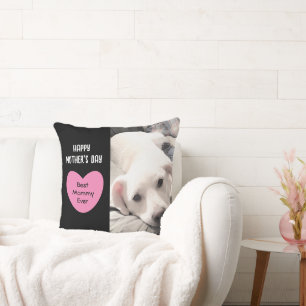 Best mammie ooit puppy dog Roze hart 1 Foto Kussen