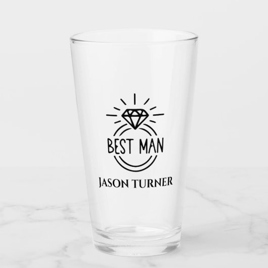 Best man aangepaste typografie bruiloft glas (Voorkant)